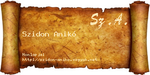 Szidon Anikó névjegykártya